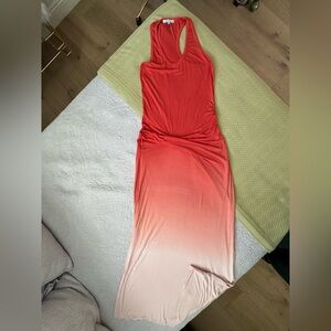 Elegant Ombre Red Maxi Dress